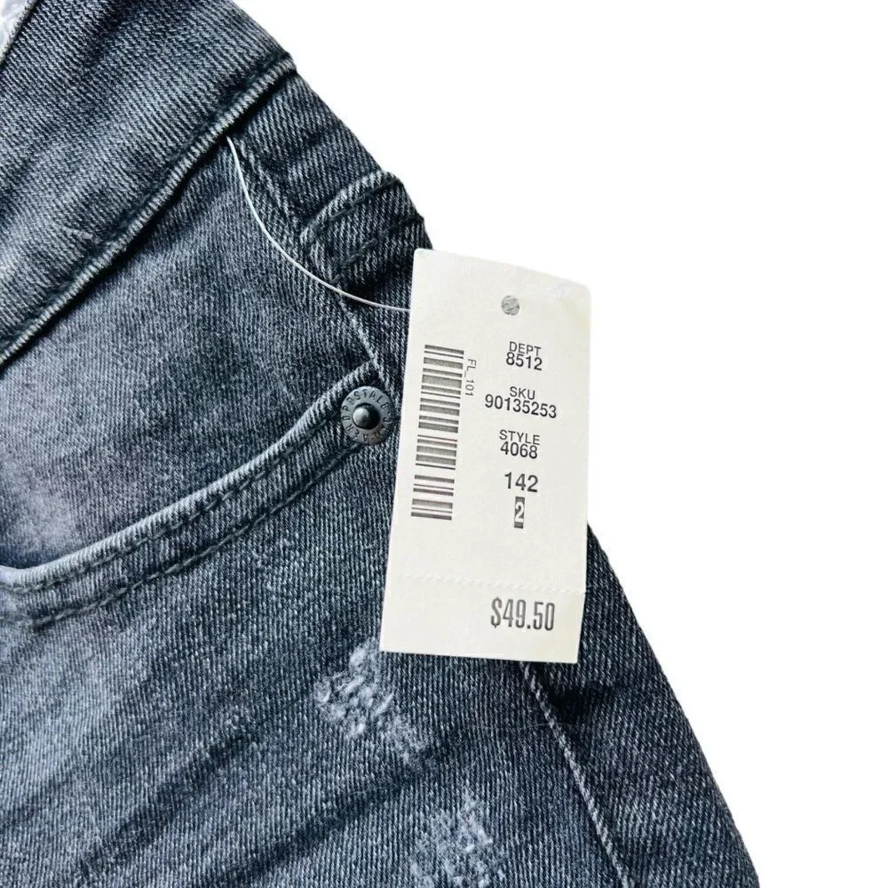 Aeropostale Destroyed Denim Bermuda Shorts‎ Black Wash 4068 Women's 2